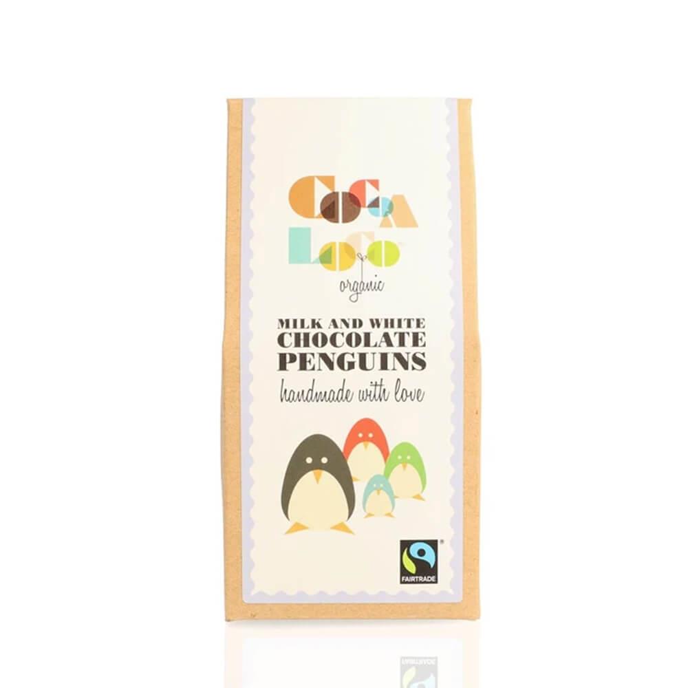 Cocoa Loco Milk & White Chocolate Penguins 100g